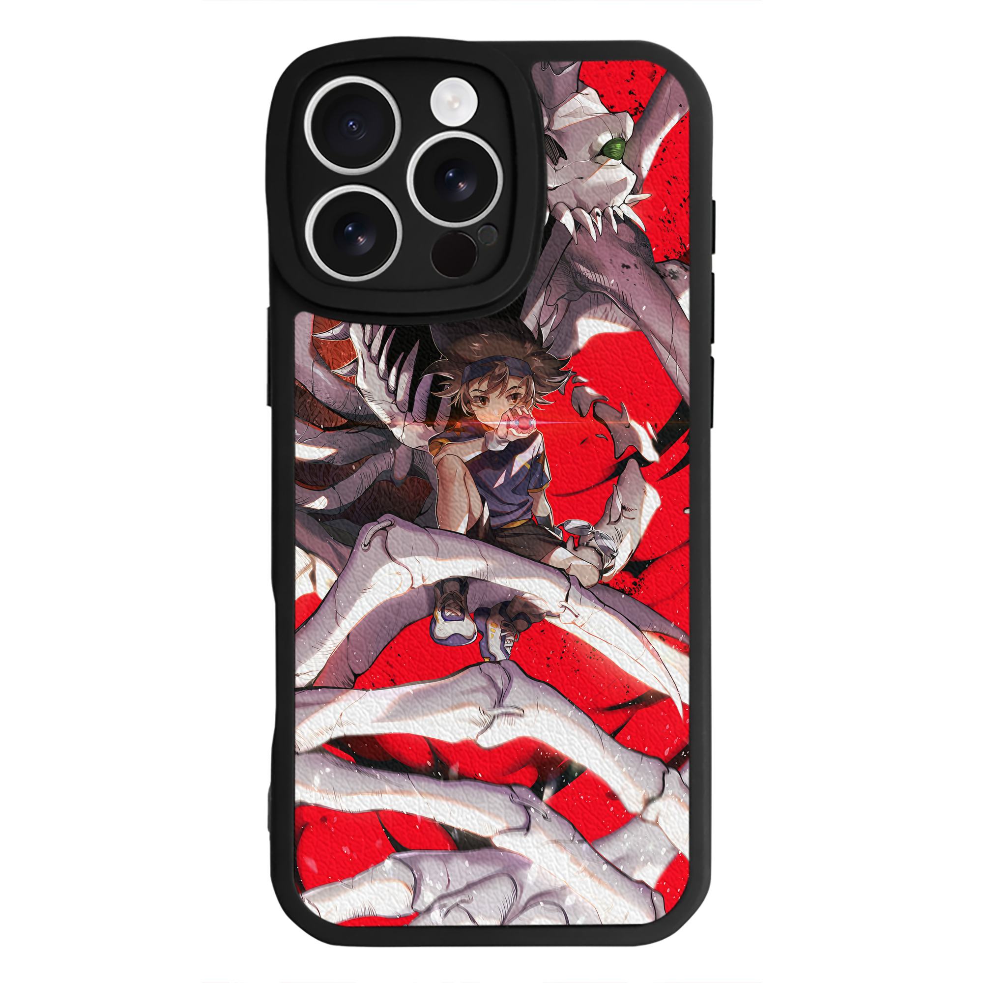 （画像用） Digimon デジタルモンスター/デジモン 【iPhone 16シリーズ対応】シリコンスマホケース（レザー調） 材質：シリコン